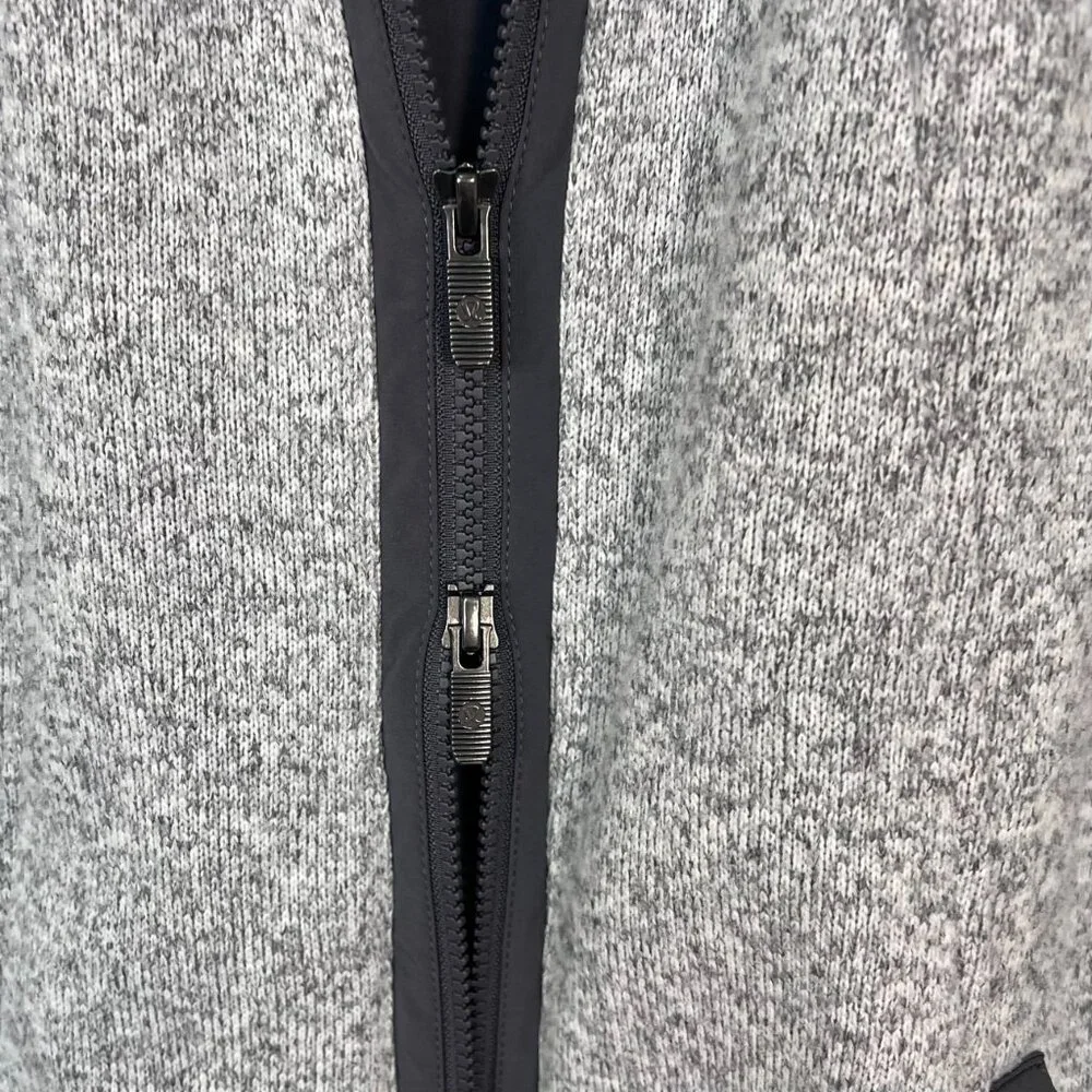 Lululemon It's Fleecing Cold Jacket Size 10 Heathered Grey Double Zipper